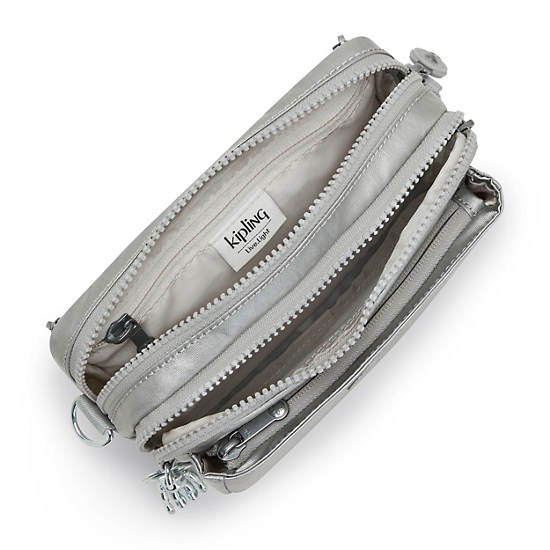 Kipling Abanu Multi Metallic Convertible Crossbodytassen Lichtgrijs | België 2187XY